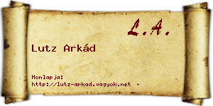 Lutz Arkád névjegykártya